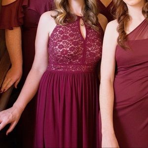 Wine red bridesmaids dress